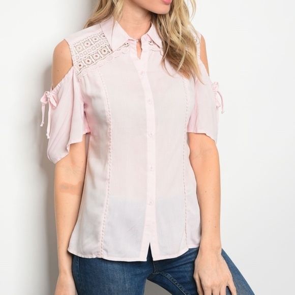 Roly Poly Tops - 3/4 Sleeve Button Up Blouse